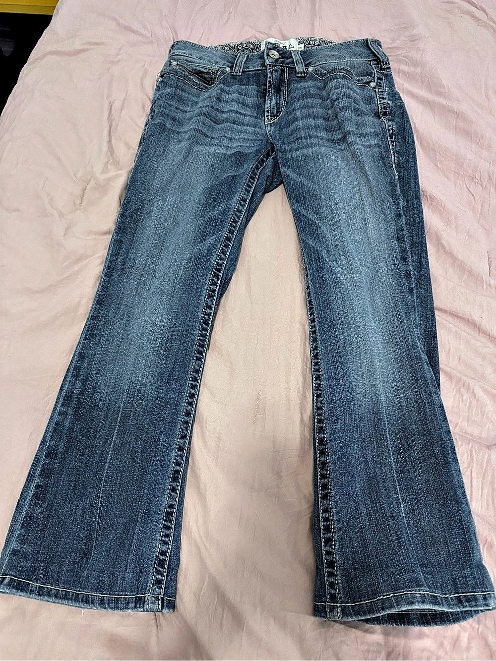 Ariat R.E.A.L. Denim Mid Rise Bootcut Jeans Women's Flare Jeans Blue Waist 28R